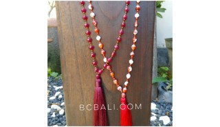 ceramic beads necklace tassels fashion two color